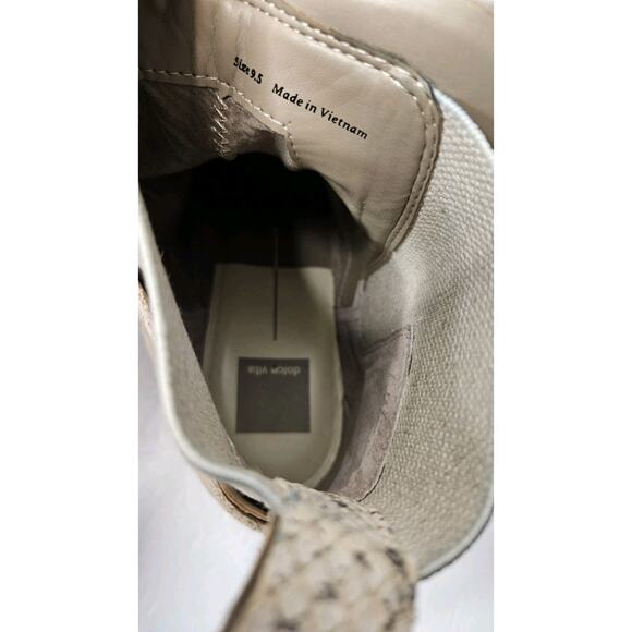 Dolce Vita Womens Boots 9.5 M Beige Suede Ankle Booties Chunky Heel Pull On - Picture 8 of 10